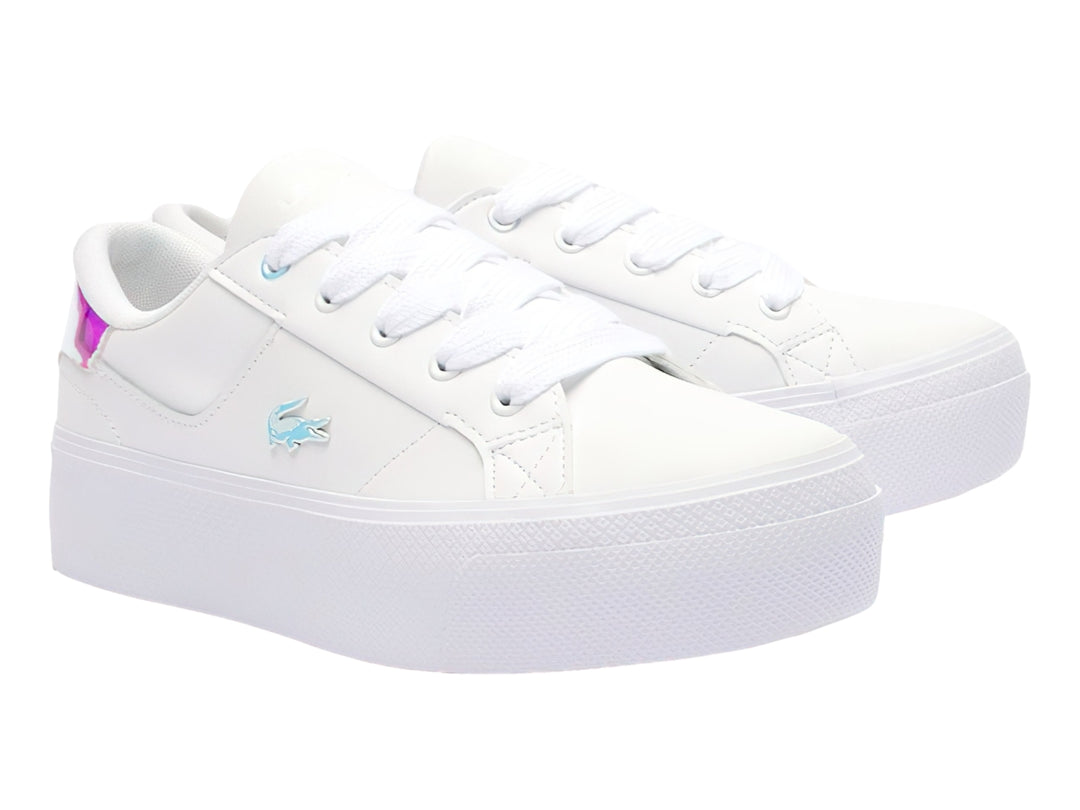 Tenis Lacoste Ziane Platform Blanco y Rosa para Mujer