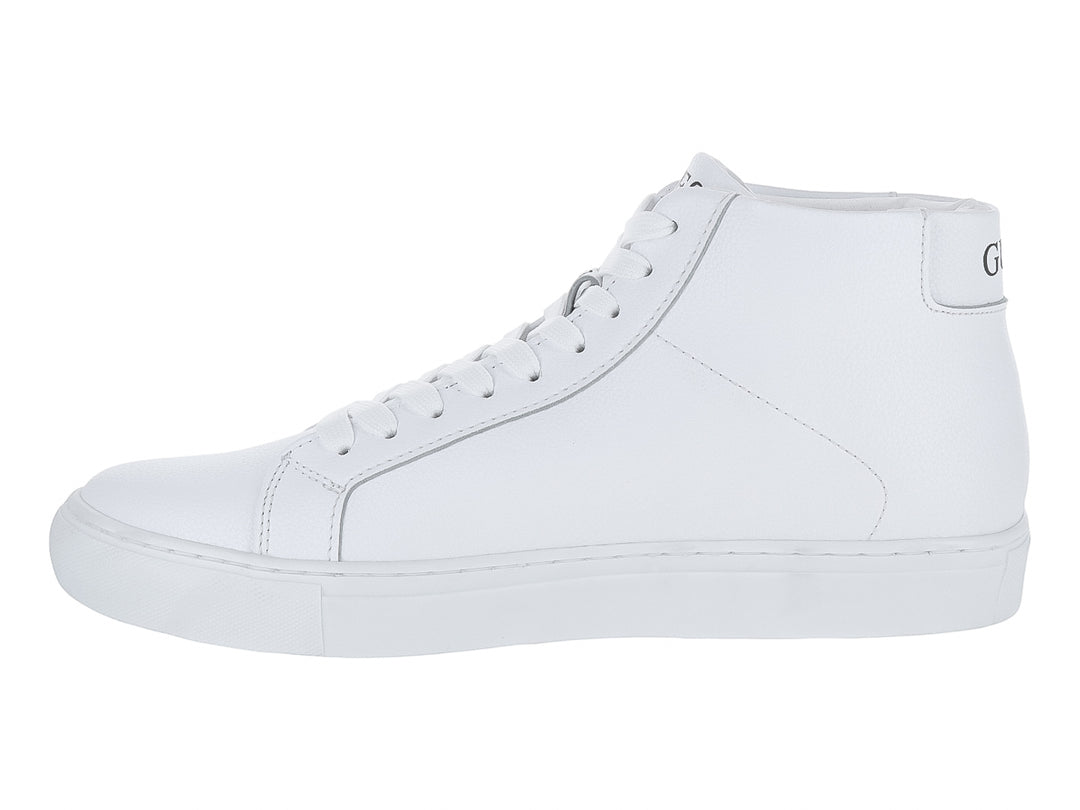 Tenis Guess de corte alto en color blanco con logotipo lateral.