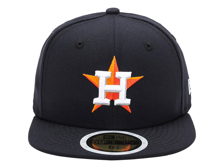 Gorra New Era color navy con visera plana y logotipo bordado de los Houston Astros en el frente.