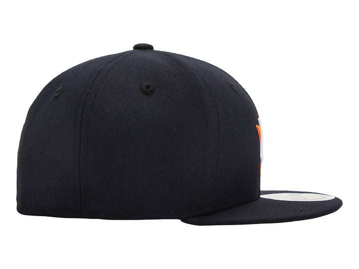 Gorra New Era color navy con visera plana y logotipo bordado de los Houston Astros en el frente.