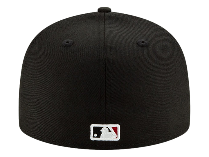 Gorra New Era negra con visera plana y logotipo bordado de Arizona Diamondbacks en el frente.