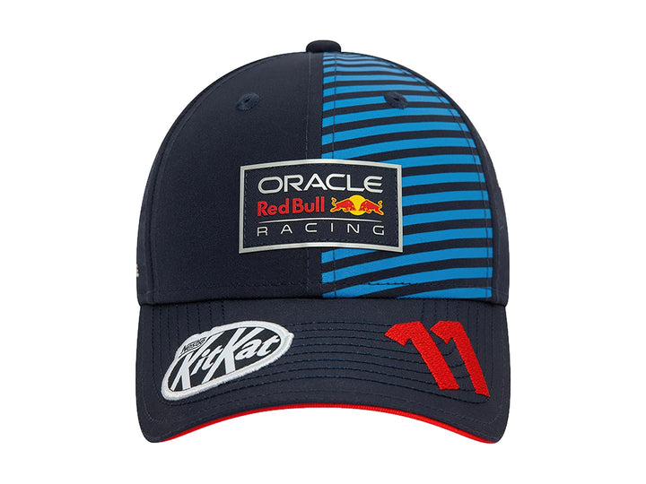 Gorra New Era azul marino y azul con logos de Oracle Red Bull Racing y KitKat.