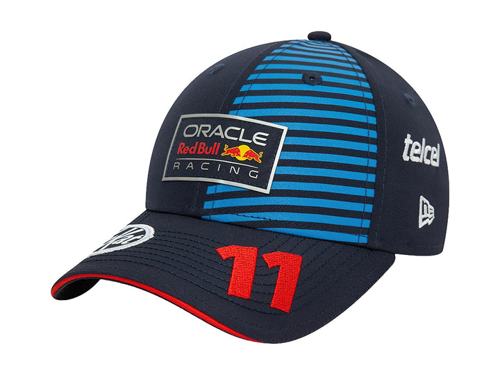 Gorra New Era azul marino y azul con logos de Oracle Red Bull Racing y KitKat.