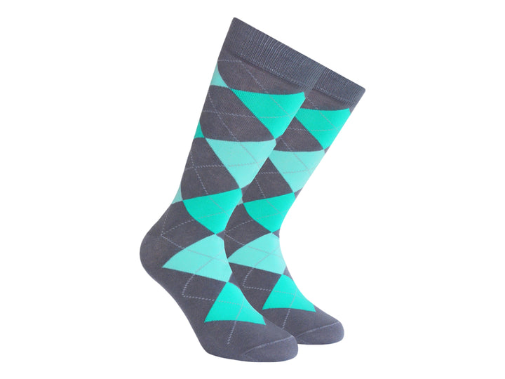 Calcetines SKUNK SOCKS Gris/Aqua Rombos Pack 2 para Mujer