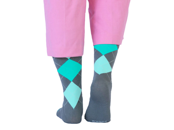 Calcetines SKUNK SOCKS Gris/Aqua Rombos Pack 2 para Mujer