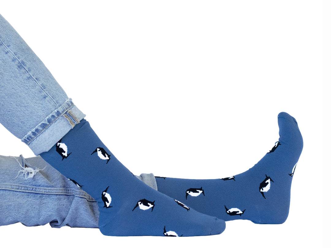 Calcetines Skunk Socks Azul Pingüinos Pack 2 para Mujer