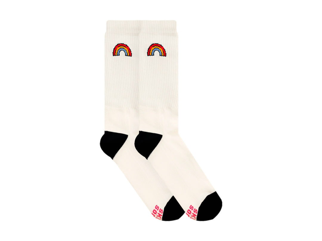 Pack 2 Calcetines Skunk Socks Blanco Arcoíris Retro para Mujer