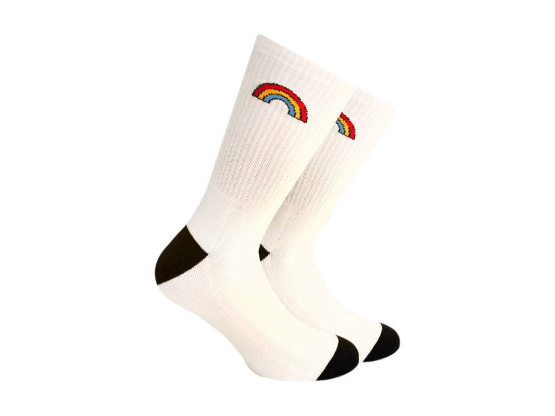 Pack 2 Calcetines Skunk Socks Blanco Arcoíris Retro para Mujer