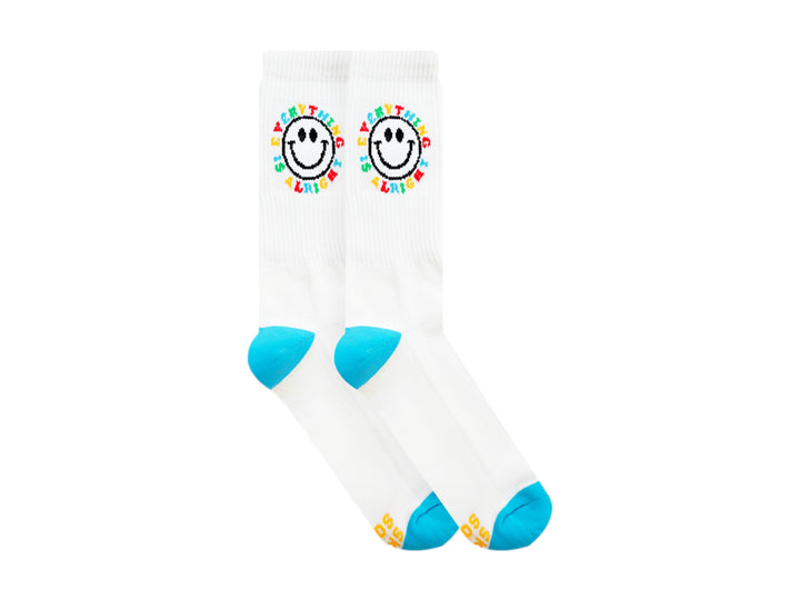 Pack 2 Calcetines Skunk Socks Blanco Carita Feliz Retro para Mujer