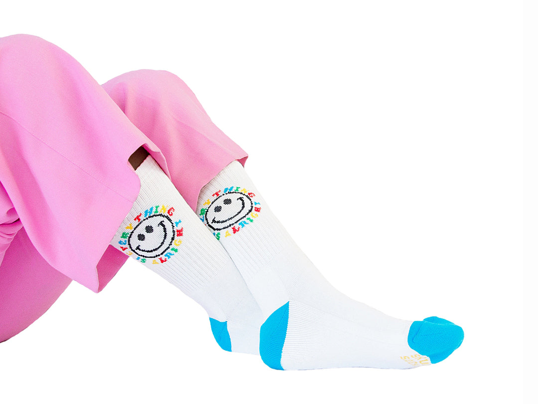 Pack 2 Calcetines Skunk Socks Blanco Carita Feliz Retro para Mujer