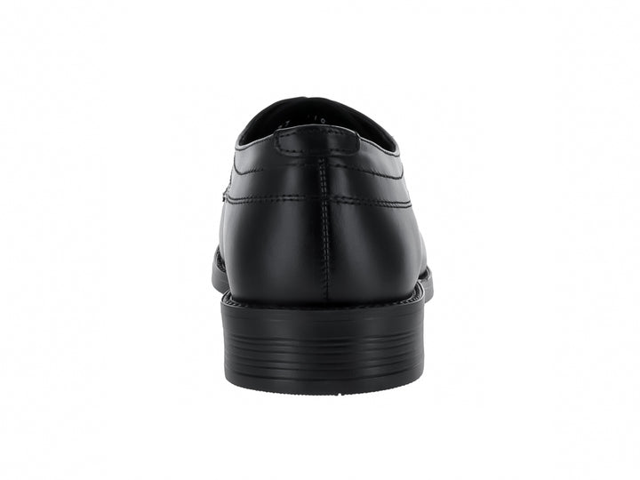 Zapato formal de cuero color negro con cordones y suela plana para Hombre.