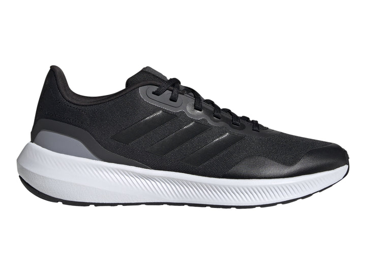 Tenis deportivos Adidas Runfalcon 3.0 TR color negro con suela blanca y detalles en gris.