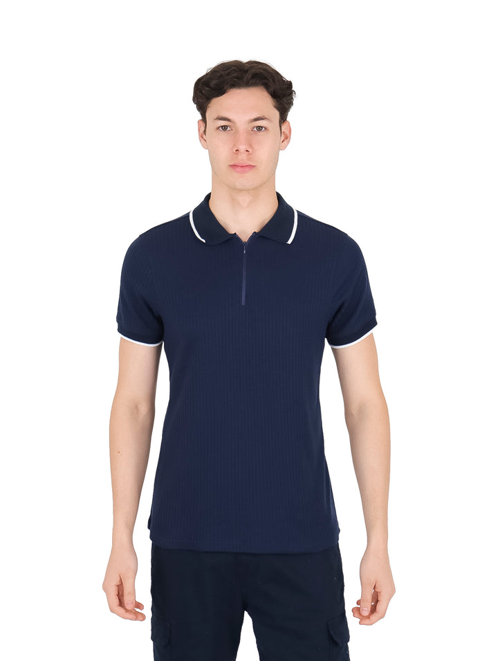 Playera Polo G.American Marino con Cierre para Hombre