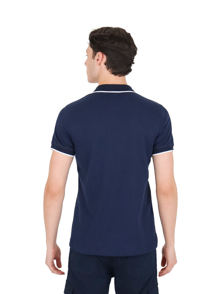 Playera Polo G.American Marino con Cierre para Hombre