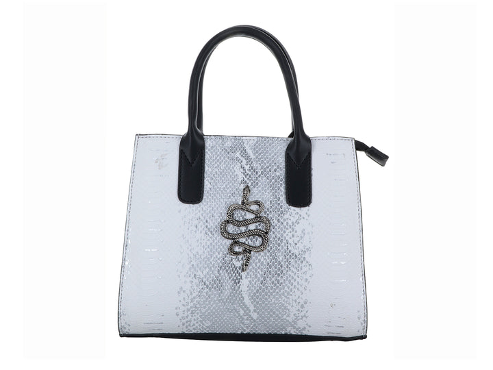 Bolsa Satchel Motola Serpiente Blanco para Mujer