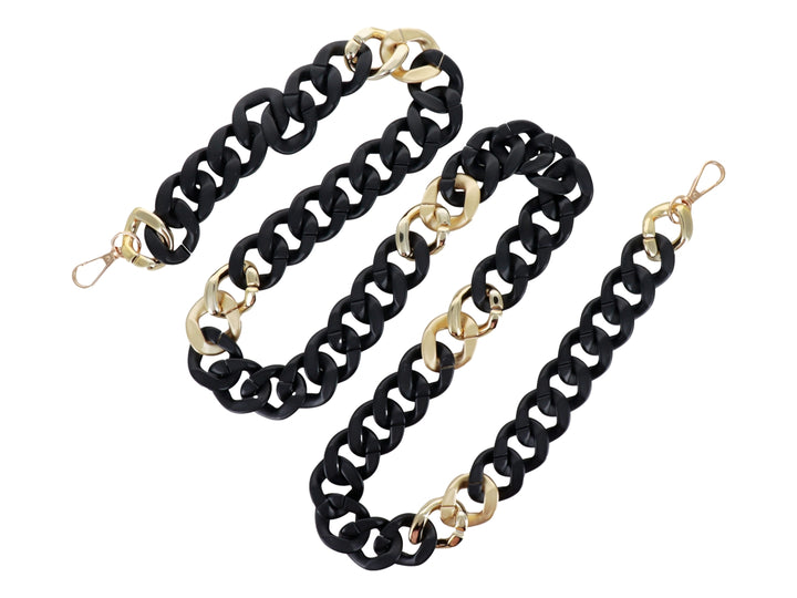 Colgante para Celular Twist Side Negro y Dorado para Mujer