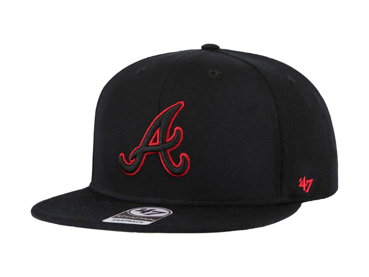 Gorra 47 Brand Atlanta Braves Negro y Rojo para Hombre