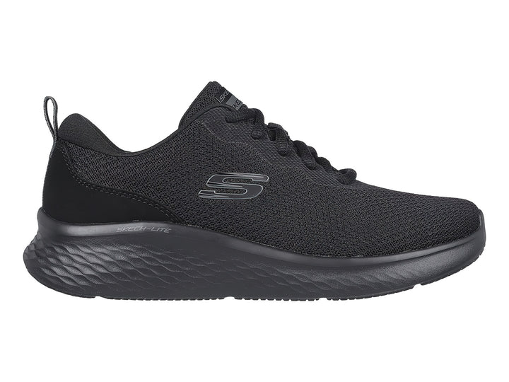 Tenis deportivos Skechers color negro con tejido de malla y suela Skech-Lite.