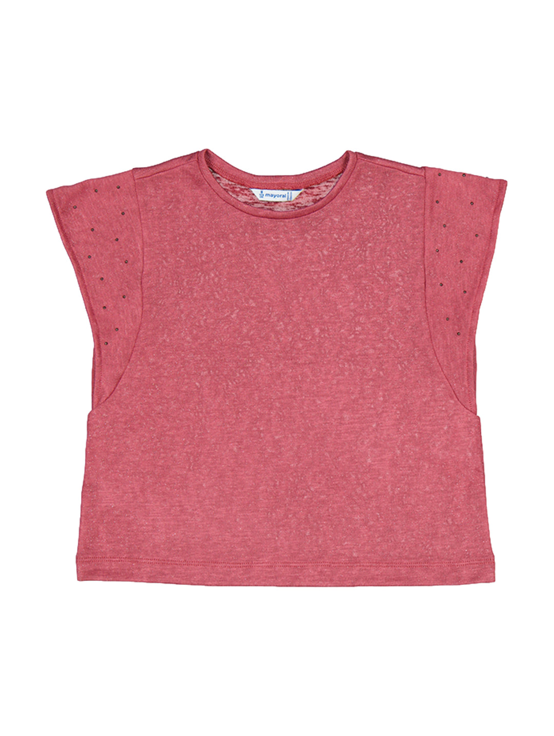 Camiseta sin mangas color rojo para niña de la marca Mayoral.