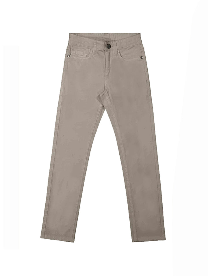 Pantalones vaqueros básicos para niño en color topo.
