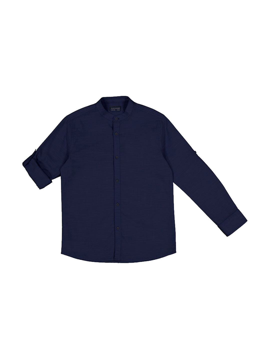 Camisa de manga larga color azul marino para niño de la marca Mayoral.