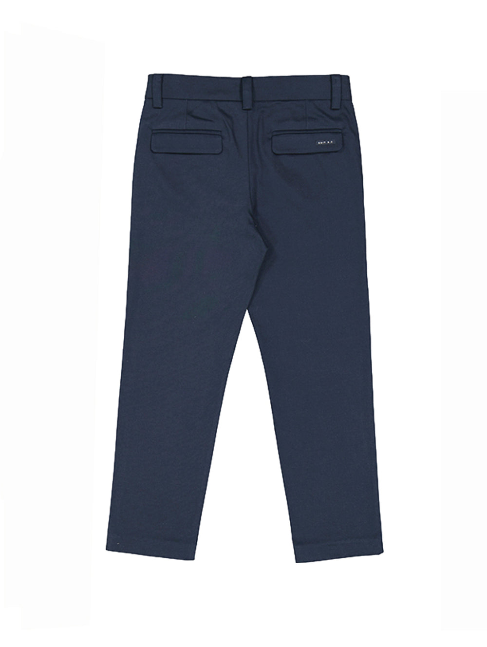 Pantalón infantil de color azul marino, estilo casual, sobre fondo blanco.