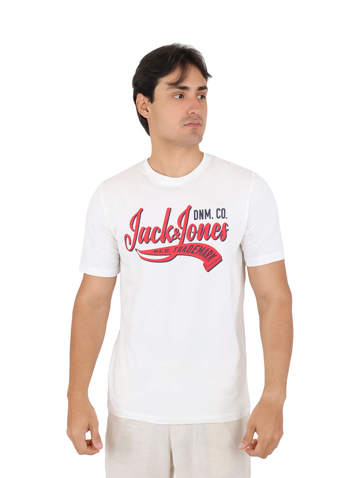 Playera Jack &amp; Jones Manga Corta Blanco para Hombre