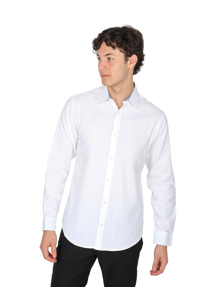 Camisa Manga Larga Jack &amp; Jones Blanca para Hombre