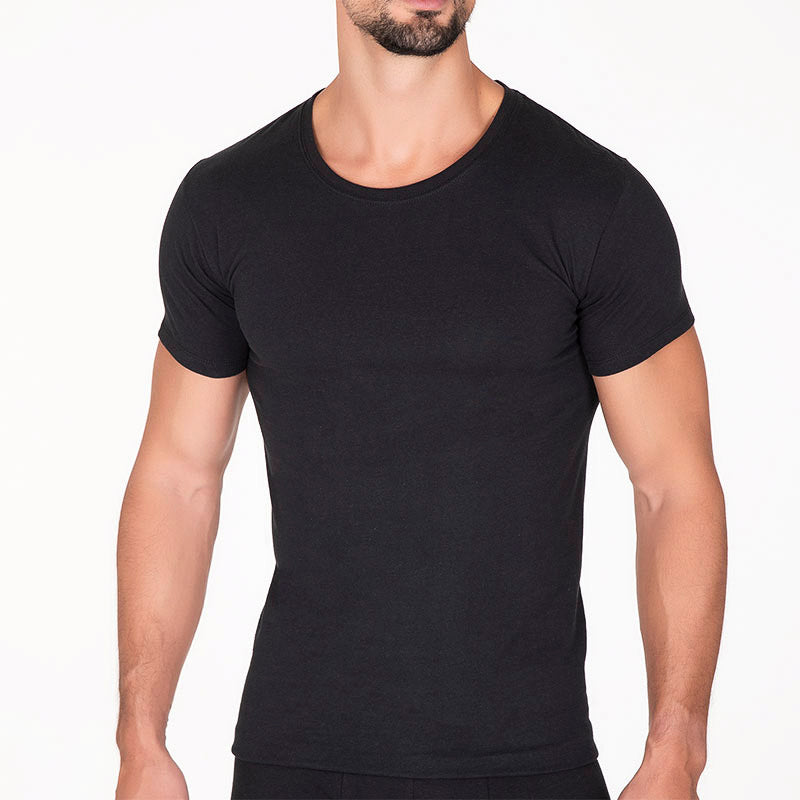 Playera Optima Interior Cuello Redondo Negro para Hombre