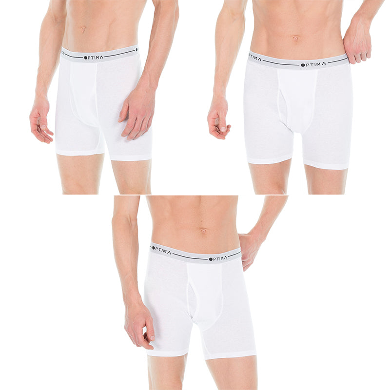 Pack 3 Bóxers Largos Optima Interior Blanco para Hombre