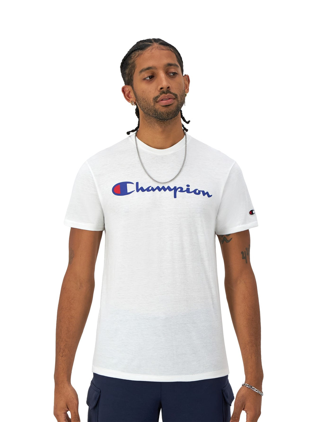 Playera Champion Graphic Powerblend Blanca para Hombre