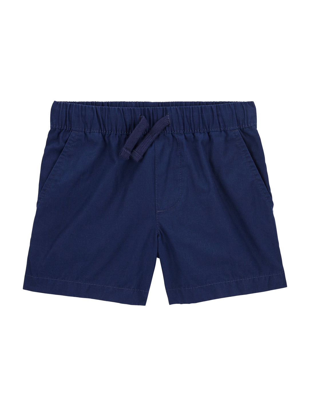 Shorts para niño de color azul marino con cintura elástica y cordón.