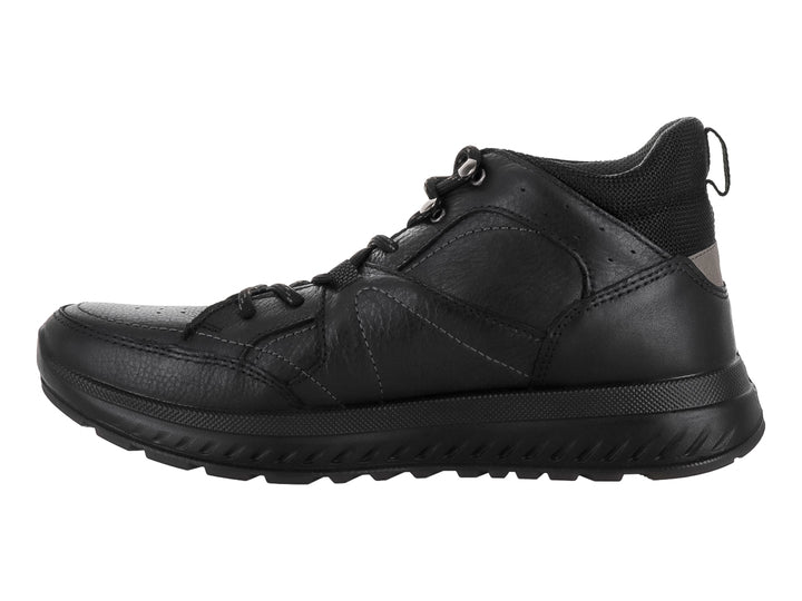 Zapato deportivo Flexi de cuero negro con agujetas y suela flexible