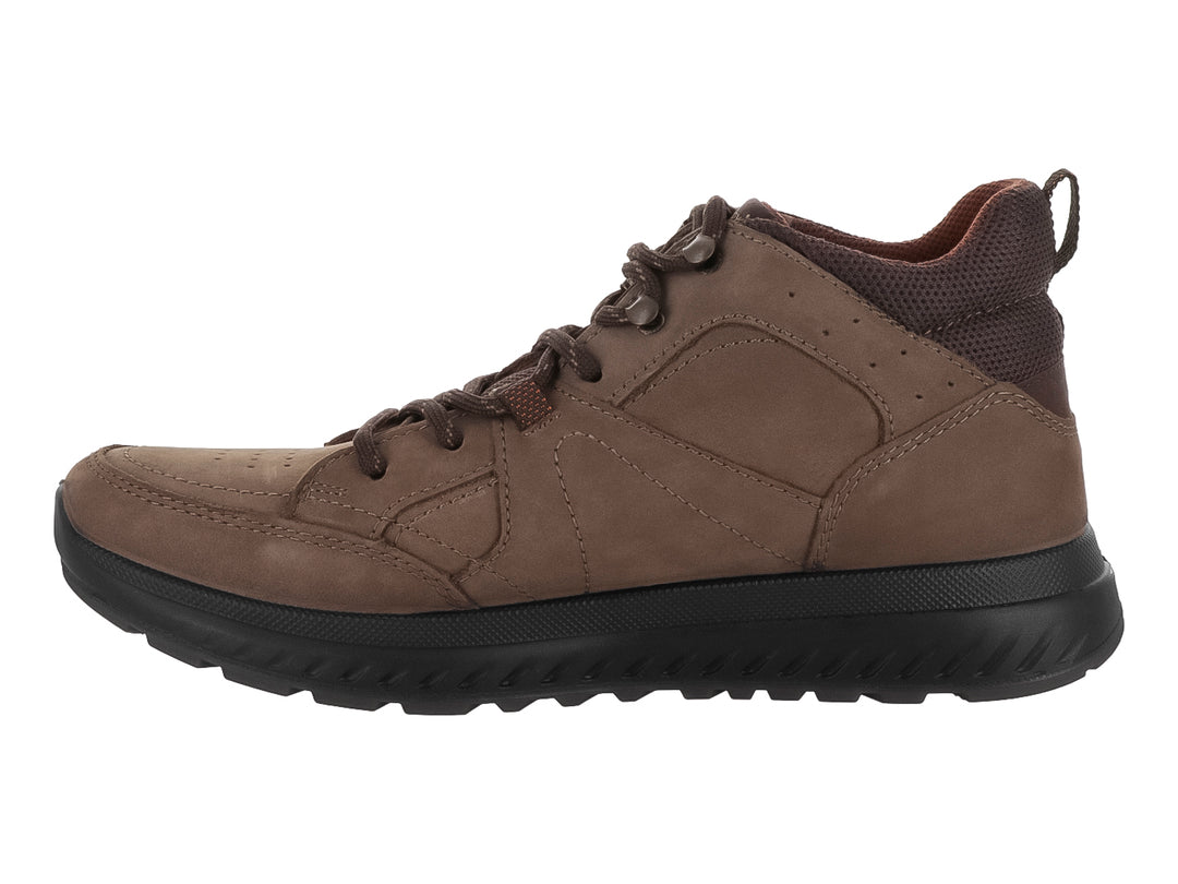 Zapato casual Flexi de cuero color arena con suela negra y cordones.