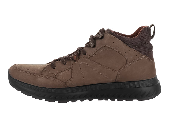 Zapato casual Flexi de cuero color arena con suela negra y cordones.
