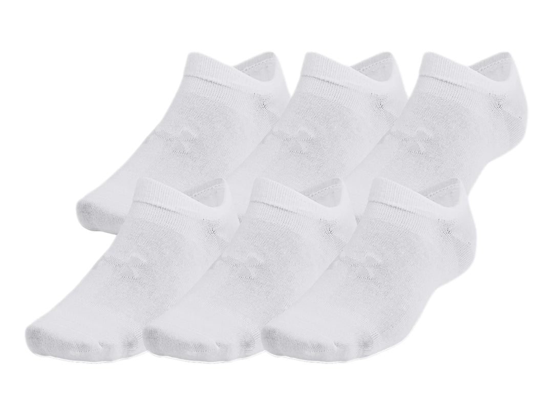 Paquete de 6 pares de calcetines cortos color blanco de la marca Under Armour.