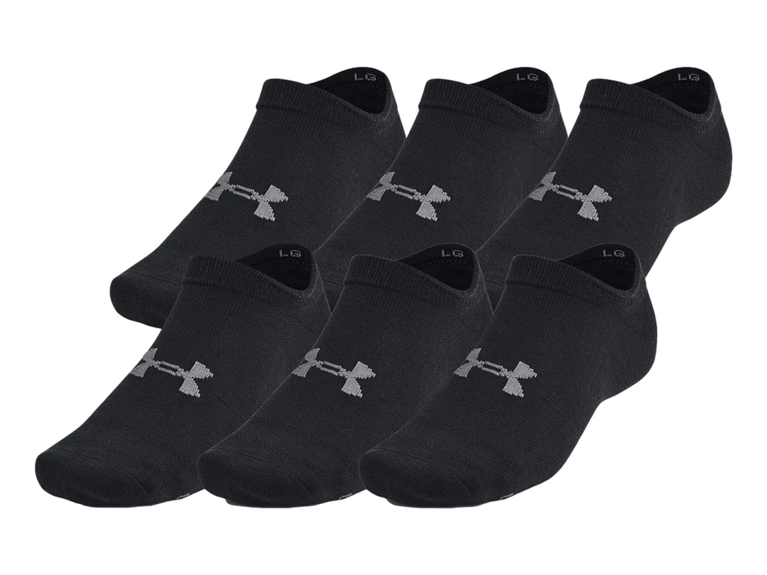 Pack de 6 calcetines negros Under Armour modelo no show.