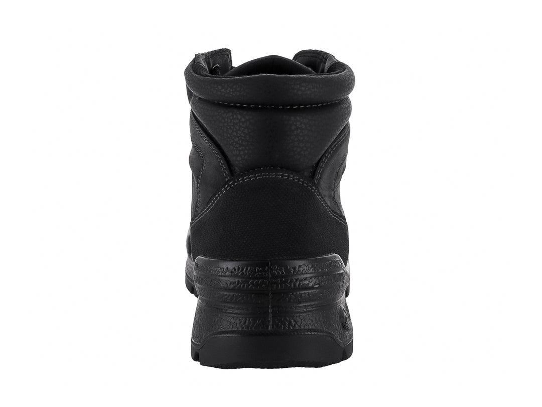 Botín Flexi de cuero color negro con agujetas y suela resistente para hombre.
