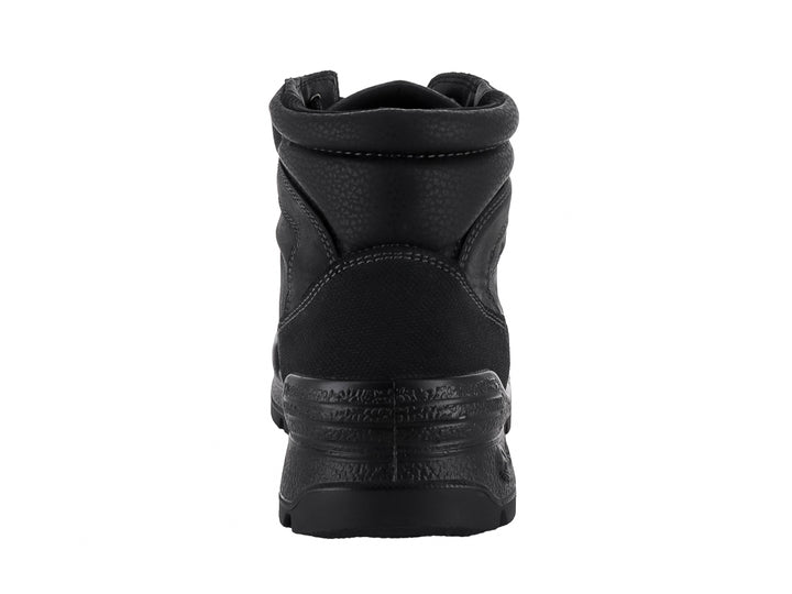 Botín Flexi de cuero color negro con agujetas y suela resistente para hombre.