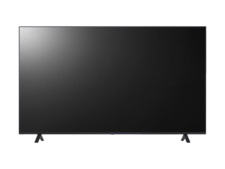 Televisor LG 4K Smart TV de 65 pulgadas en color negro con pantalla encendida mostrando una imagen colorida.