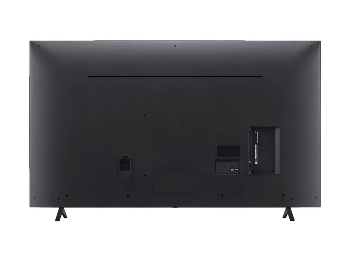 Televisor LG 4K Smart TV de 65 pulgadas en color negro con pantalla encendida mostrando una imagen colorida.