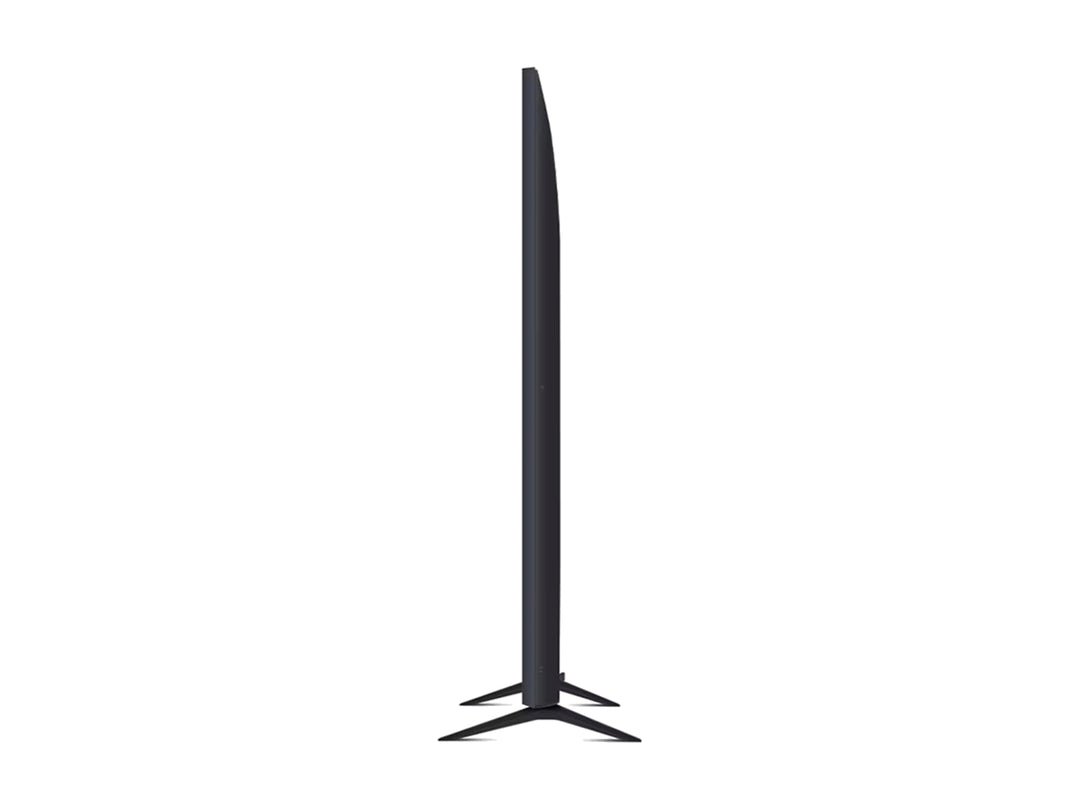Televisor LG 4K Smart TV de 65 pulgadas en color negro con pantalla encendida mostrando una imagen colorida.