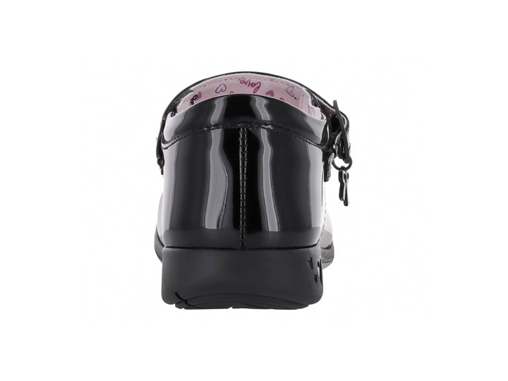 Zapato infantil de charol negro con correa y hebilla, estilo Mary Jane