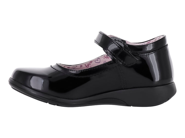 Zapato infantil de charol negro con correa y hebilla, estilo Mary Jane