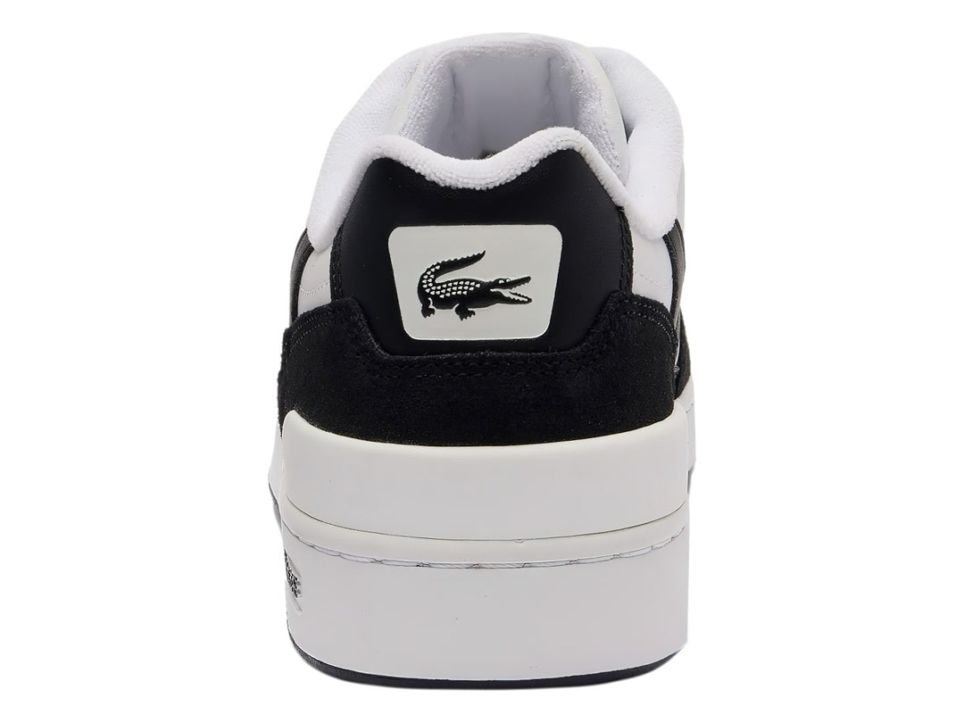 Tenis Lacoste T-Clip color blanco con detalles en negro y suela blanca.