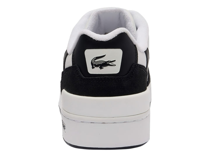 Tenis Lacoste T-Clip color blanco con detalles en negro y suela blanca.