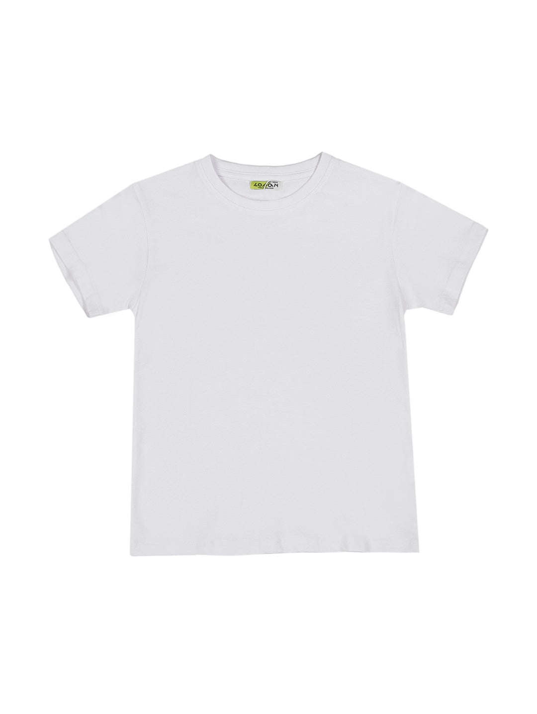 Playera blanca de manga corta y cuello redondo para niño de la marca LOSAN.