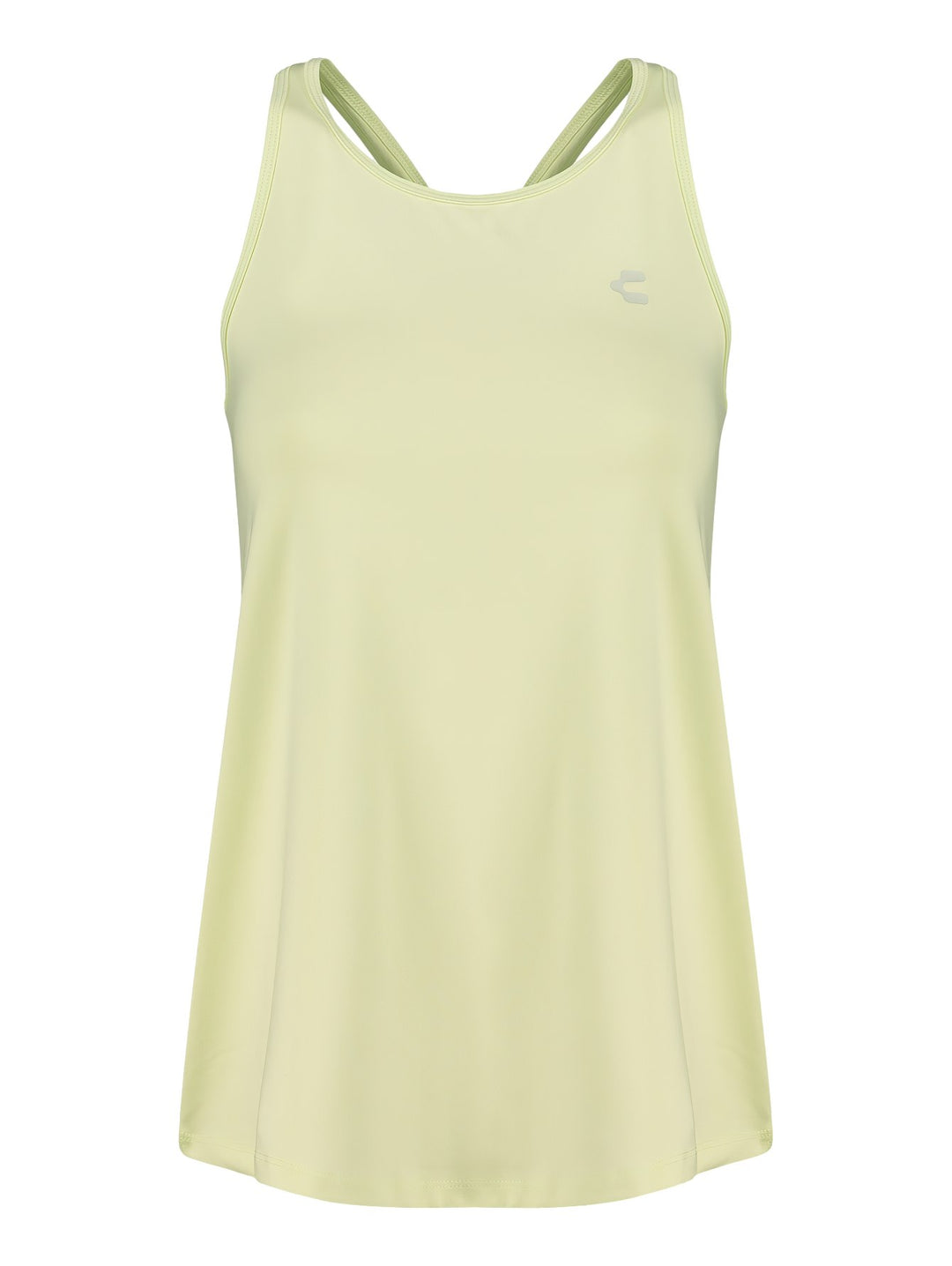 Tank top deportivo de color verde claro marca Charly, sin mangas.