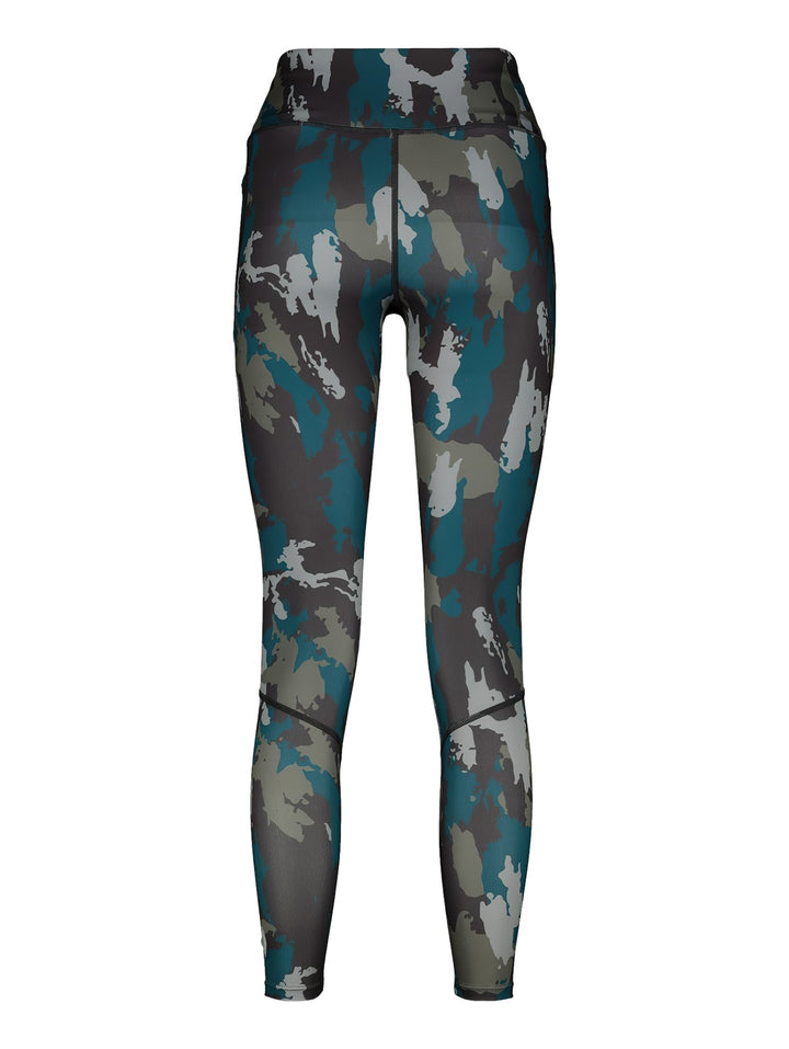Leggings deportivos Charly con estampado de camuflaje en tonos azul, gris y verde.