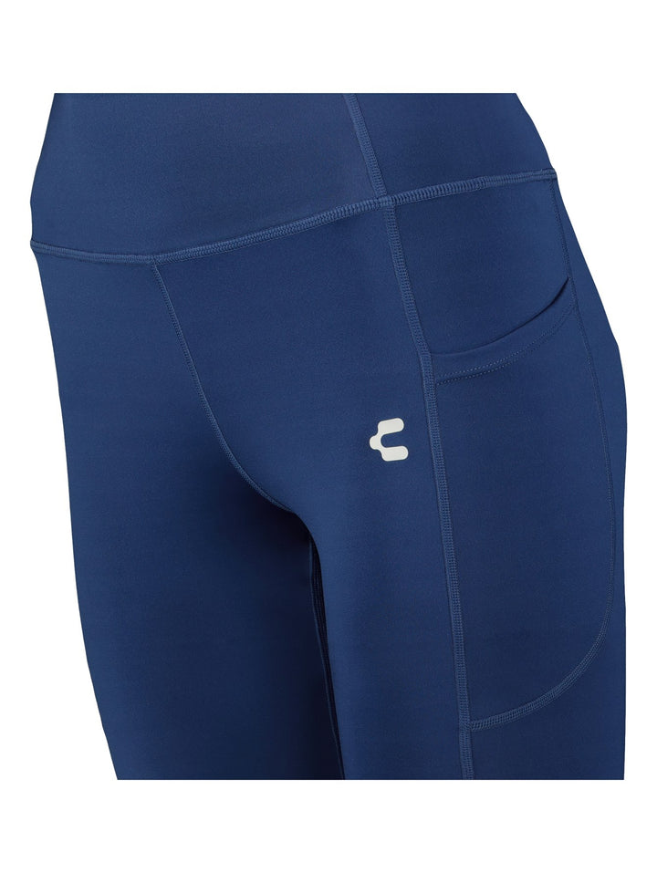 Mallas deportivas tipo biker en color azul petróleo con cintura alta.